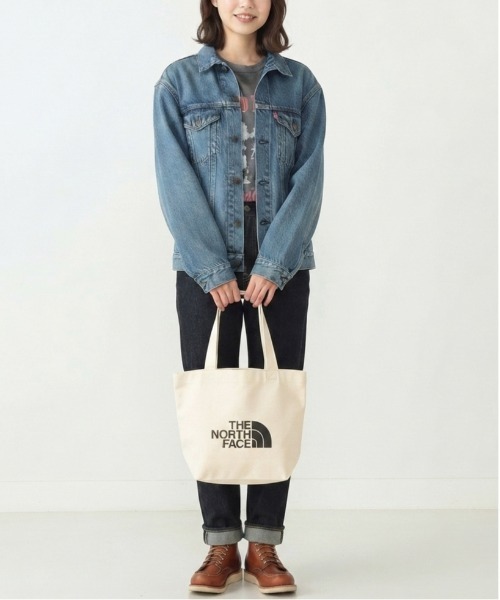 THE NORTH FACE(ザノースフェイス)の「【THE NORTH FACE/ザノースフェイス】LOGO COTTON BAG M ロゴ コットントートバッグ キャンバストート A4対応 ユニセックス(トートバッグ・レディース・ブラック/ダークオレンジ/ナチュラル/サックスブルー・ONE SIZE)」の2枚目の写真