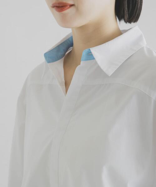 THE GOODLAND MARKET(ザグッドランドマーケット)の「cwtch ORGANIC 2WAY SHIRTS(シャツ/ブラウス・レディース・ライトブルー/ホワイト/ブラウン・FREE)」の20枚目の写真
