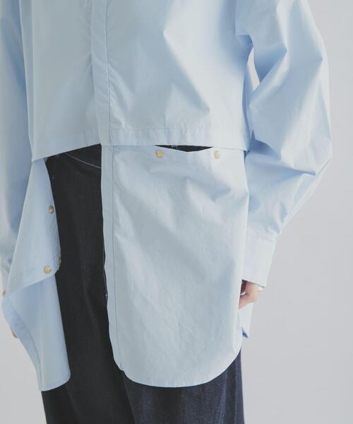 THE GOODLAND MARKET(ザグッドランドマーケット)の「cwtch ORGANIC 2WAY SHIRTS(シャツ/ブラウス・レディース・ライトブルー/ホワイト/ブラウン・FREE)」の6枚目の写真