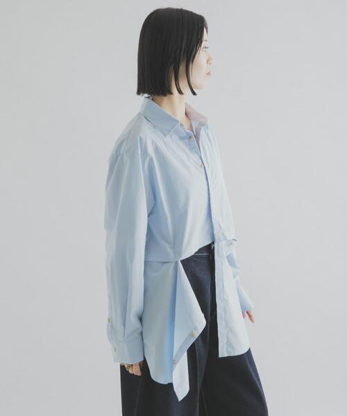THE GOODLAND MARKET(ザグッドランドマーケット)の「cwtch ORGANIC 2WAY SHIRTS(シャツ/ブラウス・レディース・ライトブルー/ホワイト/ブラウン・FREE)」の7枚目の写真