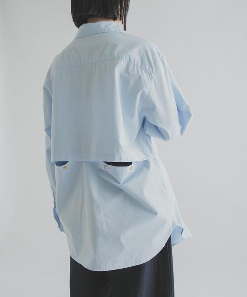 THE GOODLAND MARKET(ザグッドランドマーケット)の「cwtch ORGANIC 2WAY SHIRTS(シャツ/ブラウス・レディース・ライトブルー/ホワイト/ブラウン・FREE)」の8枚目の写真