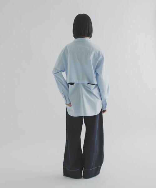 THE GOODLAND MARKET(ザグッドランドマーケット)の「cwtch ORGANIC 2WAY SHIRTS(シャツ/ブラウス・レディース・ライトブルー/ホワイト/ブラウン・FREE)」の11枚目の写真