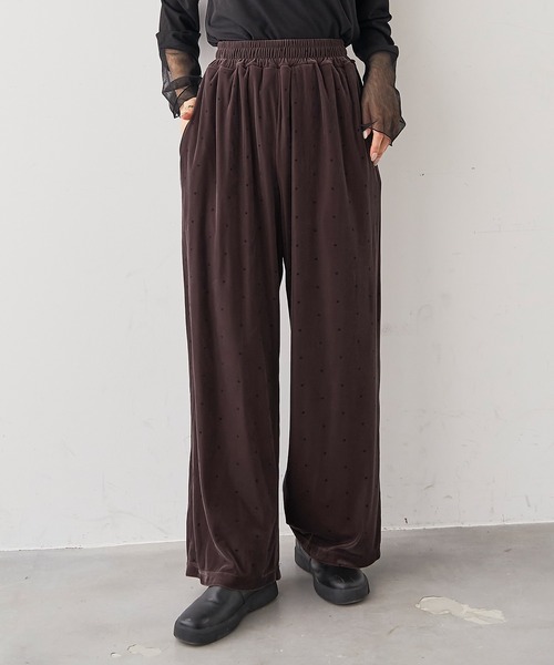 mil(ミル)の「ベロアパンツ【588218】(その他パンツ・レディース・グレー/ダークブラウン・M-Short/M-Regular/S-Short/S-Regular)」の2枚目の写真