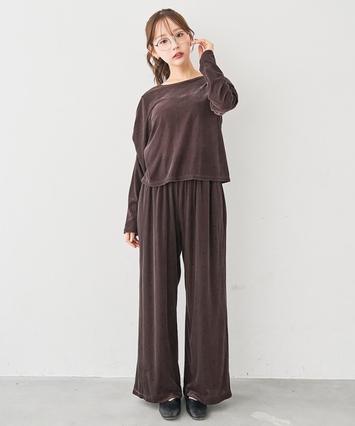 mil(ミル)の「ベロアパンツ【588218】(その他パンツ・レディース・グレー/ダークブラウン・M-Short/M-Regular/S-Short/S-Regular)」の12枚目の写真