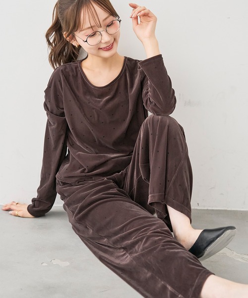 mil(ミル)の「ベロアパンツ【588218】(その他パンツ・レディース・グレー/ダークブラウン・M-Short/M-Regular/S-Short/S-Regular)」の16枚目の写真