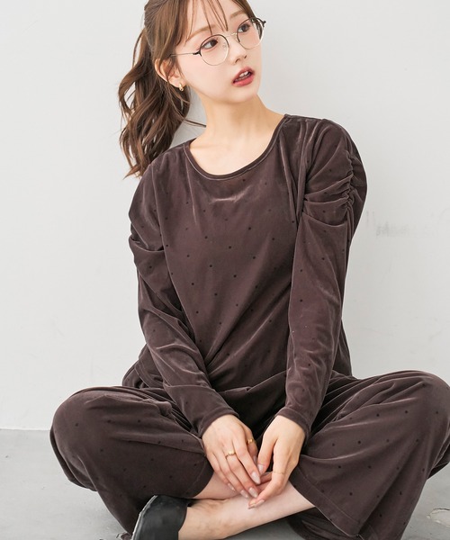 mil(ミル)の「ベロアパンツ【588218】(その他パンツ・レディース・グレー/ダークブラウン・M-Short/M-Regular/S-Short/S-Regular)」の17枚目の写真