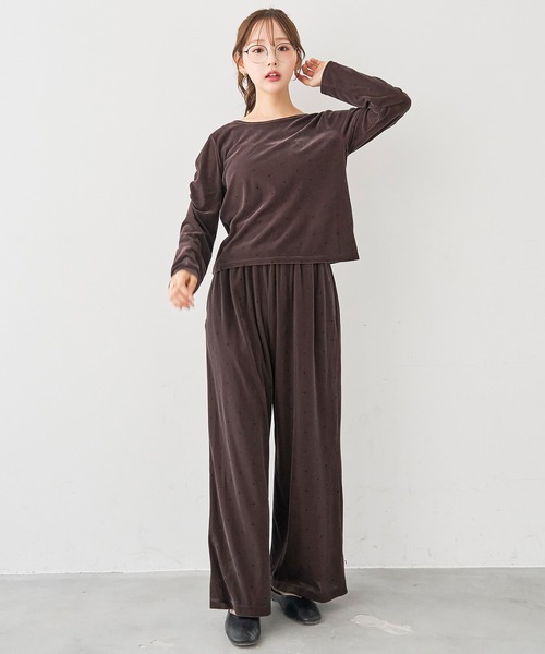 mil(ミル)の「ベロアパンツ【588218】(その他パンツ・レディース・グレー/ダークブラウン・M-Short/M-Regular/S-Short/S-Regular)」の15枚目の写真