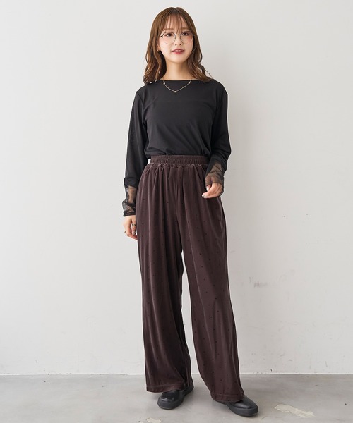 mil(ミル)の「ベロアパンツ【588218】(その他パンツ・レディース・グレー/ダークブラウン・M-Short/M-Regular/S-Short/S-Regular)」の7枚目の写真