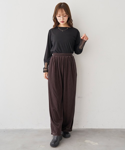 mil(ミル)の「ベロアパンツ【588218】(その他パンツ・レディース・グレー/ダークブラウン・M-Short/M-Regular/S-Short/S-Regular)」の11枚目の写真