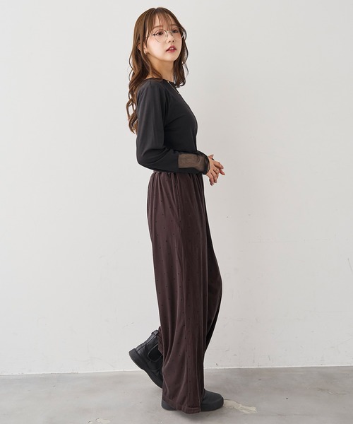 mil(ミル)の「ベロアパンツ【588218】(その他パンツ・レディース・グレー/ダークブラウン・M-Short/M-Regular/S-Short/S-Regular)」の10枚目の写真