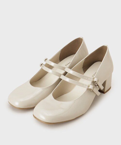 ESPERANZA(エスペランサ)の「Wストラップスクエアエナメルパンプス(パンプス・レディース・ブラック系1/ダークブラウン系1/アイボリー系1/ワイン系3・22.5cm/23.5cm/24.5cm/23.0cm/24.0cm)」の18枚目の写真