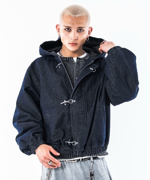 SHORT ROUND(ショートラウンド)の「SHORT ROUND/【26年秋冬新作】ファイヤーマンフードブルゾン(その他アウター・メンズ・ブラック系2/インディゴブルー・MEDIUM/LARGE)」の3枚目の写真
