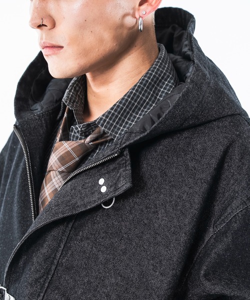 SHORT ROUND(ショートラウンド)の「SHORT ROUND/【26年秋冬新作】ファイヤーマンフードブルゾン(その他アウター・メンズ・ブラック系2/インディゴブルー・MEDIUM/LARGE)」の9枚目の写真