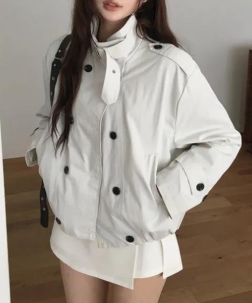 semplice(センプリチェ)の「ショートコート【韓国ファッション】(その他アウター・レディース・ダークグレー/キャメル/ライトグレー・F)」の17枚目の写真