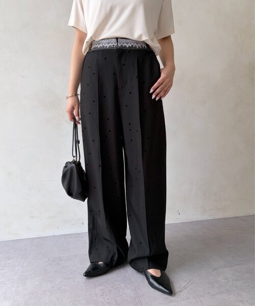 Jena espace merveilleux(ジェナ エスパスメルヴェイユ)の「フロッキードットパンツ(その他パンツ・レディース・ブラック/ベージュ・FREE)」の16枚目の写真