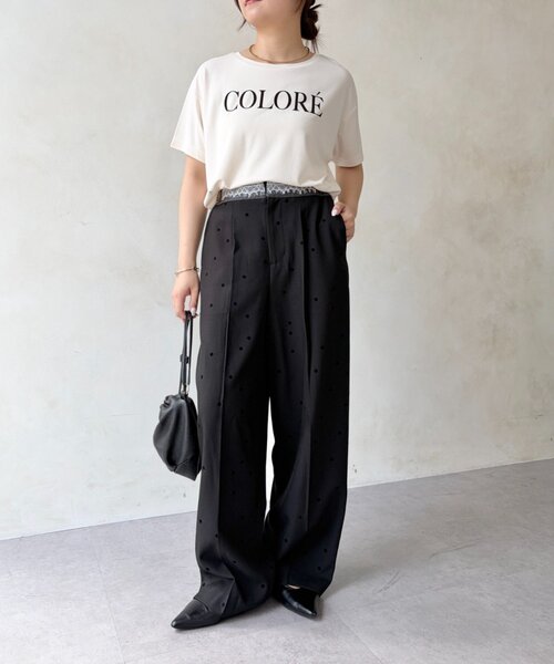Jena espace merveilleux(ジェナ エスパスメルヴェイユ)の「フロッキードットパンツ(その他パンツ・レディース・ブラック/ベージュ・FREE)」の19枚目の写真