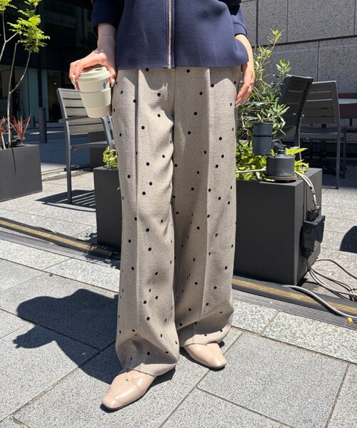 Jena espace merveilleux(ジェナ エスパスメルヴェイユ)の「フロッキードットパンツ(その他パンツ・レディース・ブラック/ベージュ・FREE)」の1枚目の写真