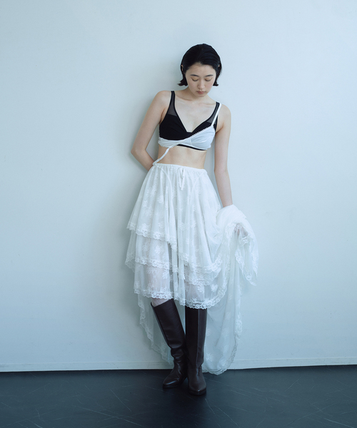 EDIT. FOR LULU(エディットフォールル)の「【YUHAN WANG/ユハン ワン】 cascade lace skirt(スカート・レディース・ホワイト・FREE)」の3枚目の写真