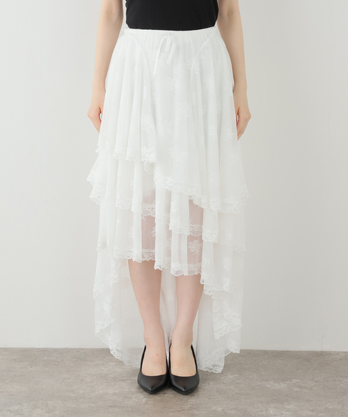 EDIT. FOR LULU(エディットフォールル)の「【YUHAN WANG/ユハン ワン】 cascade lace skirt(スカート・レディース・ホワイト・FREE)」の4枚目の写真