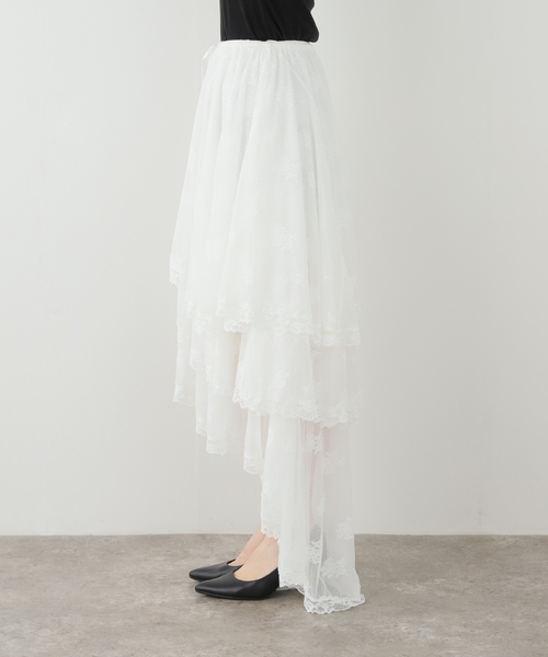 EDIT. FOR LULU(エディットフォールル)の「【YUHAN WANG/ユハン ワン】 cascade lace skirt(スカート・レディース・ホワイト・FREE)」の5枚目の写真