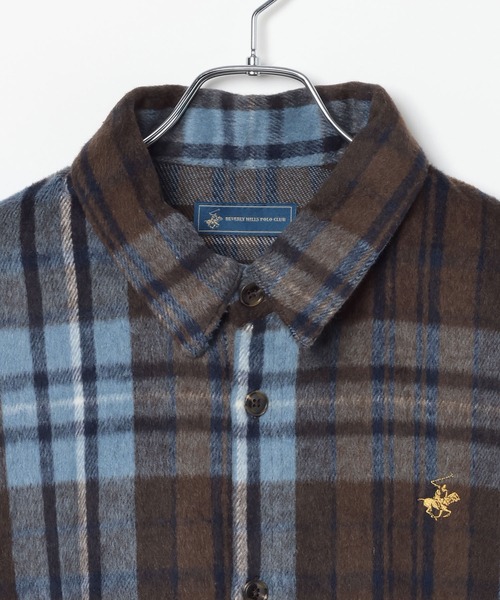 BEVERLY HILLS POLO CLUB(ビバリーヒルズポロクラブ)の「【BEVERLY HILLS POLO CLUB】シャギーチェックシャツ(シャツ/ブラウス・レディース・イエロー/ブルー/ブラウン・FREE)」の10枚目の写真