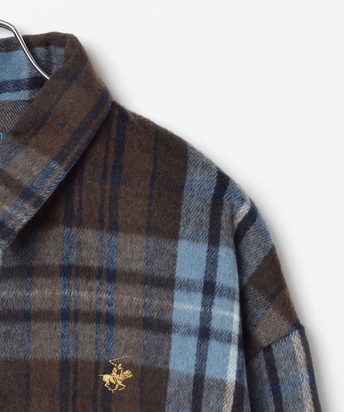 BEVERLY HILLS POLO CLUB(ビバリーヒルズポロクラブ)の「【BEVERLY HILLS POLO CLUB】シャギーチェックシャツ(シャツ/ブラウス・レディース・イエロー/ブルー/ブラウン・FREE)」の11枚目の写真
