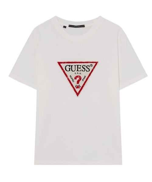 Guess(ゲス)の「【ヒョンジン 着用】 UNISEX S/Slv Tee Shirt Tシャツ 半袖 ロゴTシャツ(Tシャツ/カットソー・メンズ・グレー/ホワイト・MEDIUM/SMALL/X-SMALL/LARGE)」の2枚目の写真