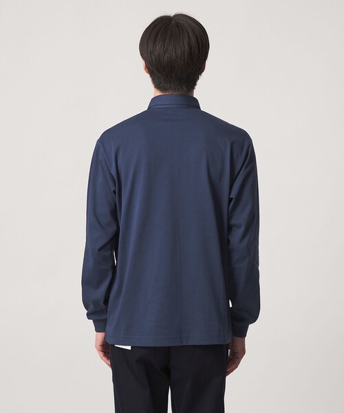 green label relaxing(グリーンレーベルリラクシング)の「【WEB限定】JUST fit デイリー ドライ カッタウェイ 長袖 ポロシャツ -吸水速乾・抗菌-(ポロシャツ・メンズ・ブラック/ダークグレー/ネイビー・M/XL/S/L)」の11枚目の写真
