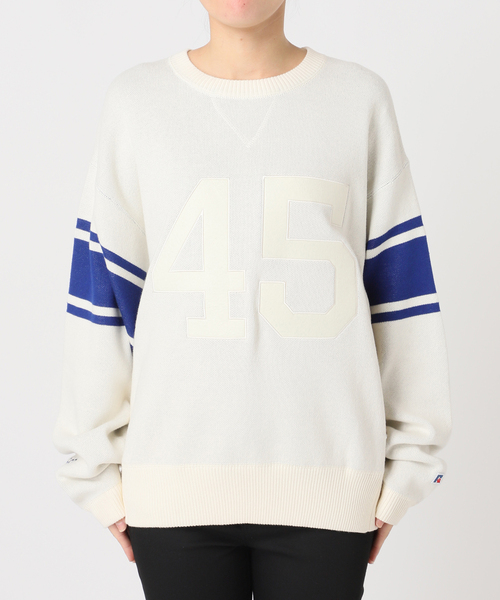 Russell Athletic(ラッセルアスレティック)の「別注【RUSSELL ATHLETIC*JM for JS】スウェットライクニット(ニット/セーター・レディース・アイボリー/キャメル・FREE)」の16枚目の写真
