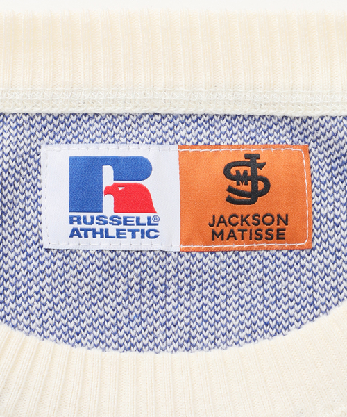 Russell Athletic(ラッセルアスレティック)の「別注【RUSSELL ATHLETIC*JM for JS】スウェットライクニット(ニット/セーター・レディース・アイボリー/キャメル・FREE)」の6枚目の写真