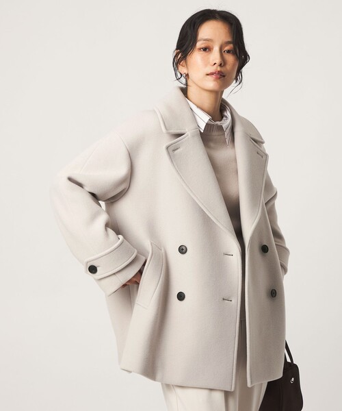 green label relaxing（グリーンレーベルリラクシング）の「［size SHORTあり］CANGIOLI W ピーコート（ピーコート・レディース・ネイビー/ダークブラウン/ナチュラル・SHORT/36/38/40）」の5枚目の写真