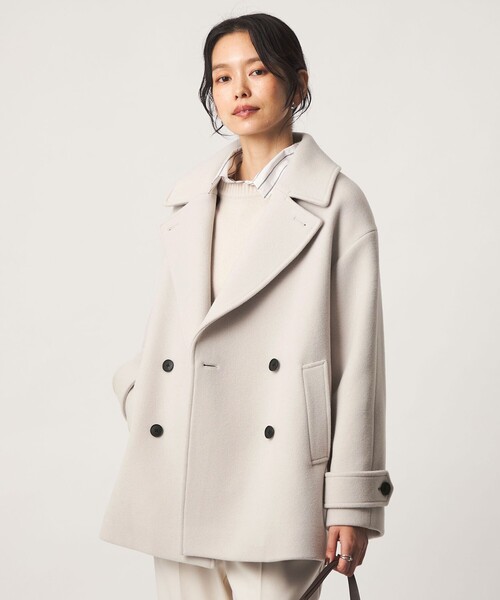 green label relaxing（グリーンレーベルリラクシング）の「［size SHORTあり］CANGIOLI W ピーコート（ピーコート・レディース・ネイビー/ダークブラウン/ナチュラル・SHORT/36/38/40）」の6枚目の写真
