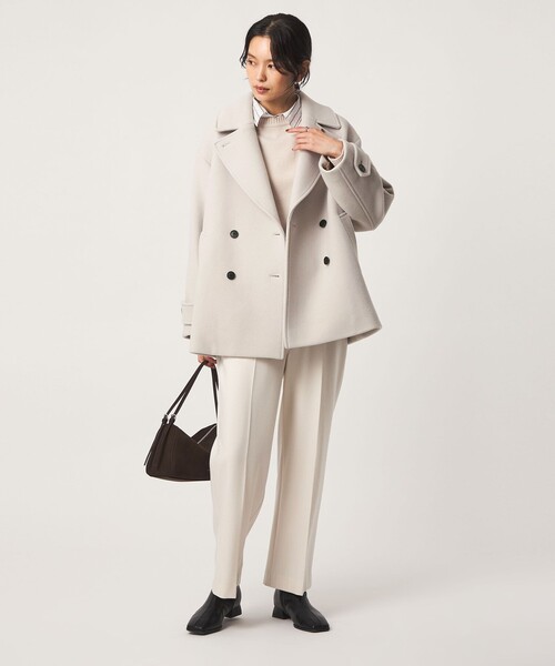 green label relaxing（グリーンレーベルリラクシング）の「［size SHORTあり］CANGIOLI W ピーコート（ピーコート・レディース・ネイビー/ダークブラウン/ナチュラル・SHORT/36/38/40）」の7枚目の写真