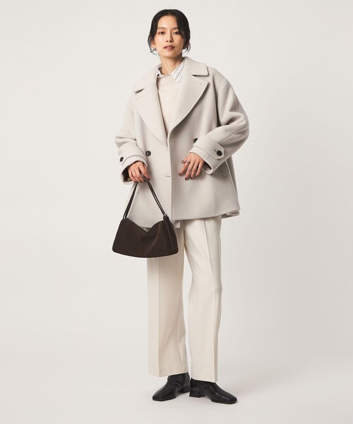 green label relaxing（グリーンレーベルリラクシング）の「［size SHORTあり］CANGIOLI W ピーコート（ピーコート・レディース・ネイビー/ダークブラウン/ナチュラル・SHORT/36/38/40）」の8枚目の写真