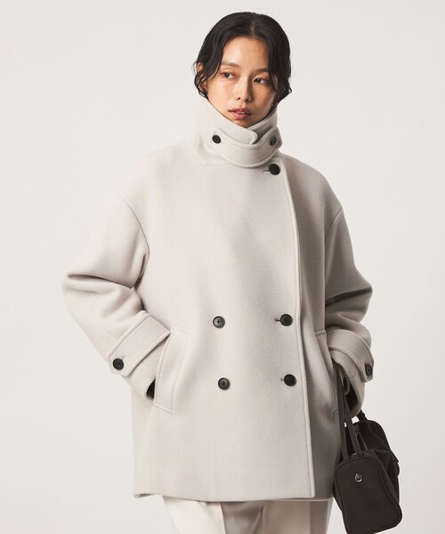 green label relaxing（グリーンレーベルリラクシング）の「［size SHORTあり］CANGIOLI W ピーコート（ピーコート・レディース・ネイビー/ダークブラウン/ナチュラル・SHORT/36/38/40）」の9枚目の写真