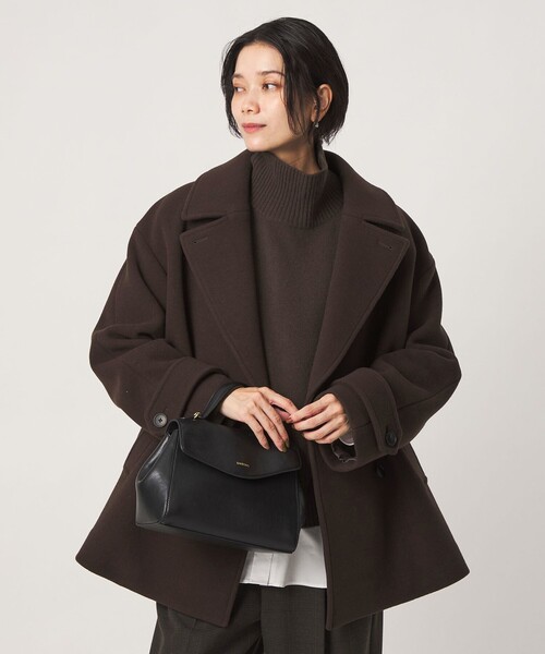 green label relaxing（グリーンレーベルリラクシング）の「［size SHORTあり］CANGIOLI W ピーコート（ピーコート・レディース・ネイビー/ダークブラウン/ナチュラル・SHORT/36/38/40）」の11枚目の写真