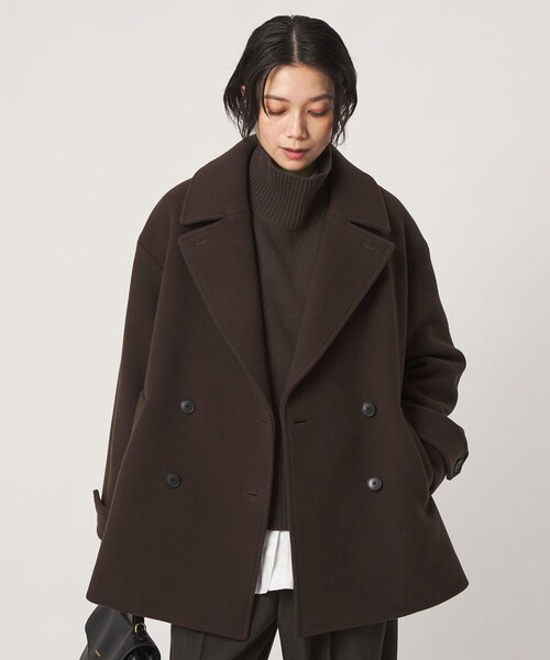 green label relaxing（グリーンレーベルリラクシング）の「［size SHORTあり］CANGIOLI W ピーコート（ピーコート・レディース・ネイビー/ダークブラウン/ナチュラル・SHORT/36/38/40）」の12枚目の写真