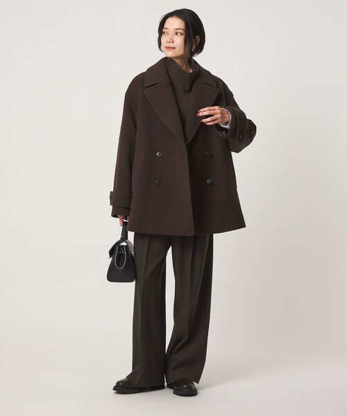 green label relaxing（グリーンレーベルリラクシング）の「［size SHORTあり］CANGIOLI W ピーコート（ピーコート・レディース・ネイビー/ダークブラウン/ナチュラル・SHORT/36/38/40）」の13枚目の写真