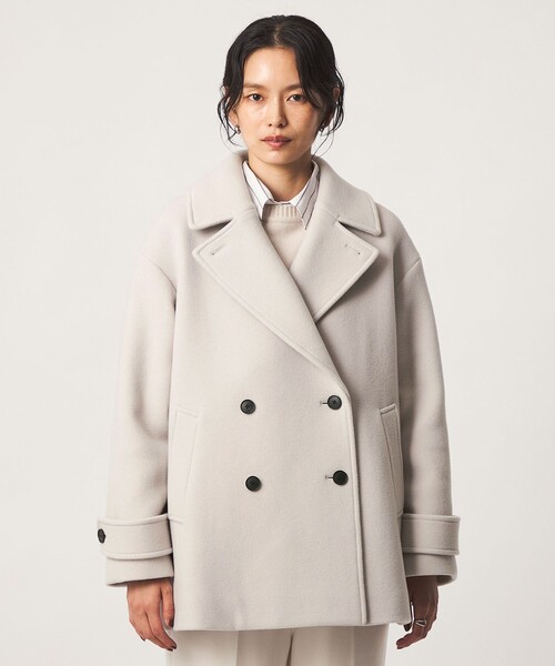 green label relaxing（グリーンレーベルリラクシング）の「［size SHORTあり］CANGIOLI W ピーコート（ピーコート・レディース・ネイビー/ダークブラウン/ナチュラル・SHORT/36/38/40）」の19枚目の写真
