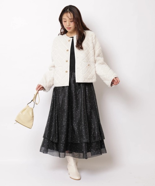 JUSGLITTY(ジャスグリッティー)の「ドットティアードドッキングワンピース(ワンピース・レディース・ブラック/オフホワイト/ブラウン・2/1)」の13枚目の写真