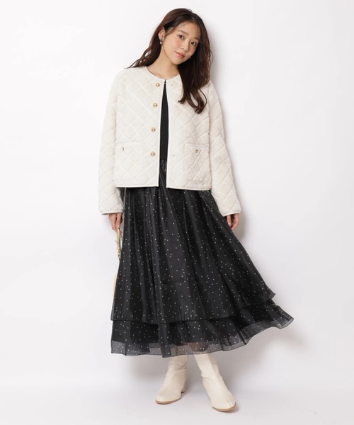 JUSGLITTY(ジャスグリッティー)の「ドットティアードドッキングワンピース(ワンピース・レディース・ブラック/オフホワイト/ブラウン・2/1)」の14枚目の写真