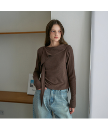 Drape Scarf Long Sleeve [Brown]