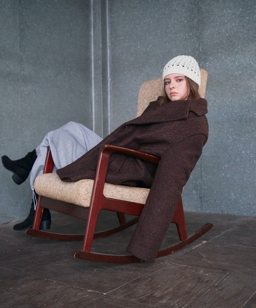 Rohwel(ローウェル)の「Boucle Double Coat / ブークレダブルコート(チェスターコート・レディース・ホワイト/ブラウン・FREE)」の14枚目の写真