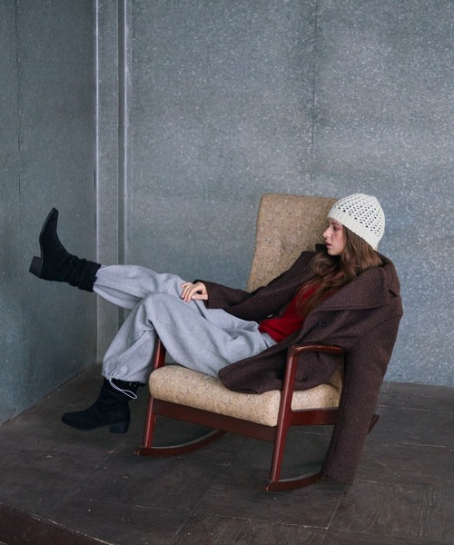 Rohwel(ローウェル)の「Boucle Double Coat / ブークレダブルコート(チェスターコート・レディース・ホワイト/ブラウン・FREE)」の15枚目の写真