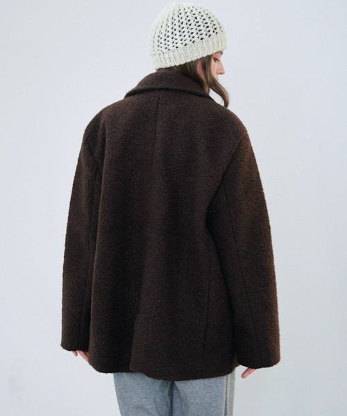 Rohwel(ローウェル)の「Boucle Double Coat / ブークレダブルコート(チェスターコート・レディース・ホワイト/ブラウン・FREE)」の7枚目の写真