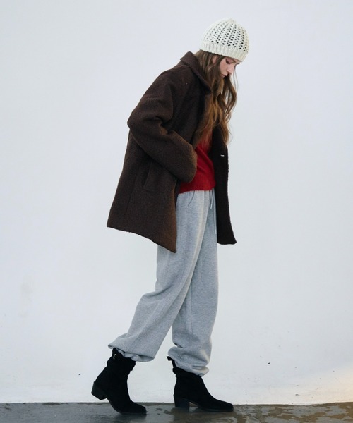 Rohwel(ローウェル)の「Boucle Double Coat / ブークレダブルコート(チェスターコート・レディース・ホワイト/ブラウン・FREE)」の9枚目の写真