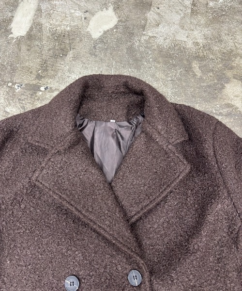 Rohwel(ローウェル)の「Boucle Double Coat / ブークレダブルコート(チェスターコート・レディース・ホワイト/ブラウン・FREE)」の17枚目の写真