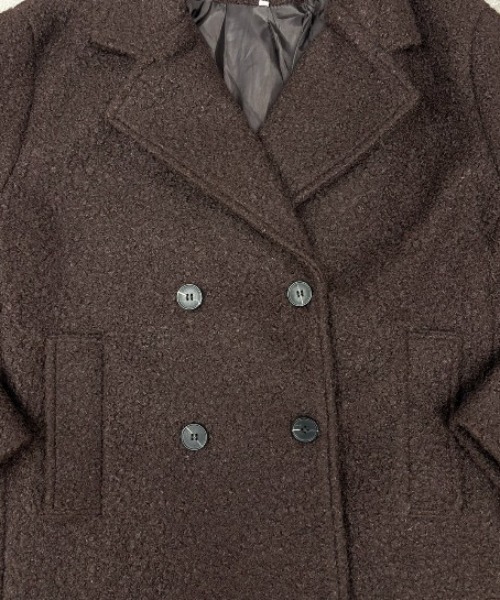 Rohwel(ローウェル)の「Boucle Double Coat / ブークレダブルコート(チェスターコート・レディース・ホワイト/ブラウン・FREE)」の19枚目の写真