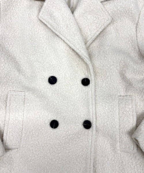 Rohwel(ローウェル)の「Boucle Double Coat / ブークレダブルコート(チェスターコート・レディース・ホワイト/ブラウン・FREE)」の3枚目の写真