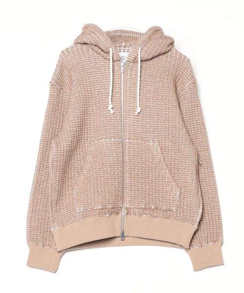 SEAGREEN(シーグリーン)の「SEAGREEN(シーグリーン) WOOL ONI WAFFLE HOODIE ウールオニワッフルフーディ(パーカー・メンズ・ブラウン/ライトグレー/モカ・4/2/3)」の3枚目の写真
